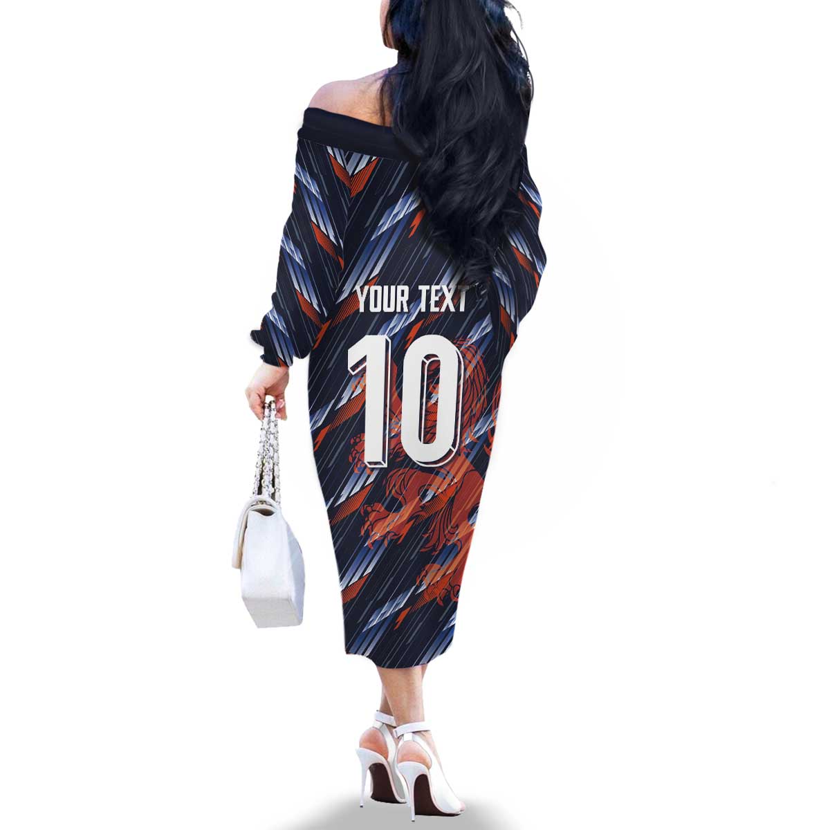Custom Netherlands Lion Football Family Matching Off The Shoulder Long Sleeve Dress and Hawaiian Shirt Sporty Style - Wonder Print Shop
