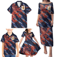 Custom Netherlands Lion Football Family Matching Puletasi and Hawaiian Shirt Sporty Style - Wonder Print Shop