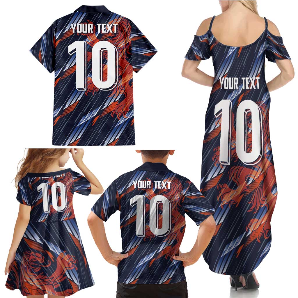 Custom Netherlands Lion Football Family Matching Summer Maxi Dress and Hawaiian Shirt Sporty Style - Wonder Print Shop