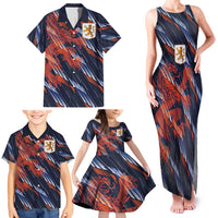 Custom Netherlands Lion Football Family Matching Tank Maxi Dress and Hawaiian Shirt Sporty Style - Wonder Print Shop