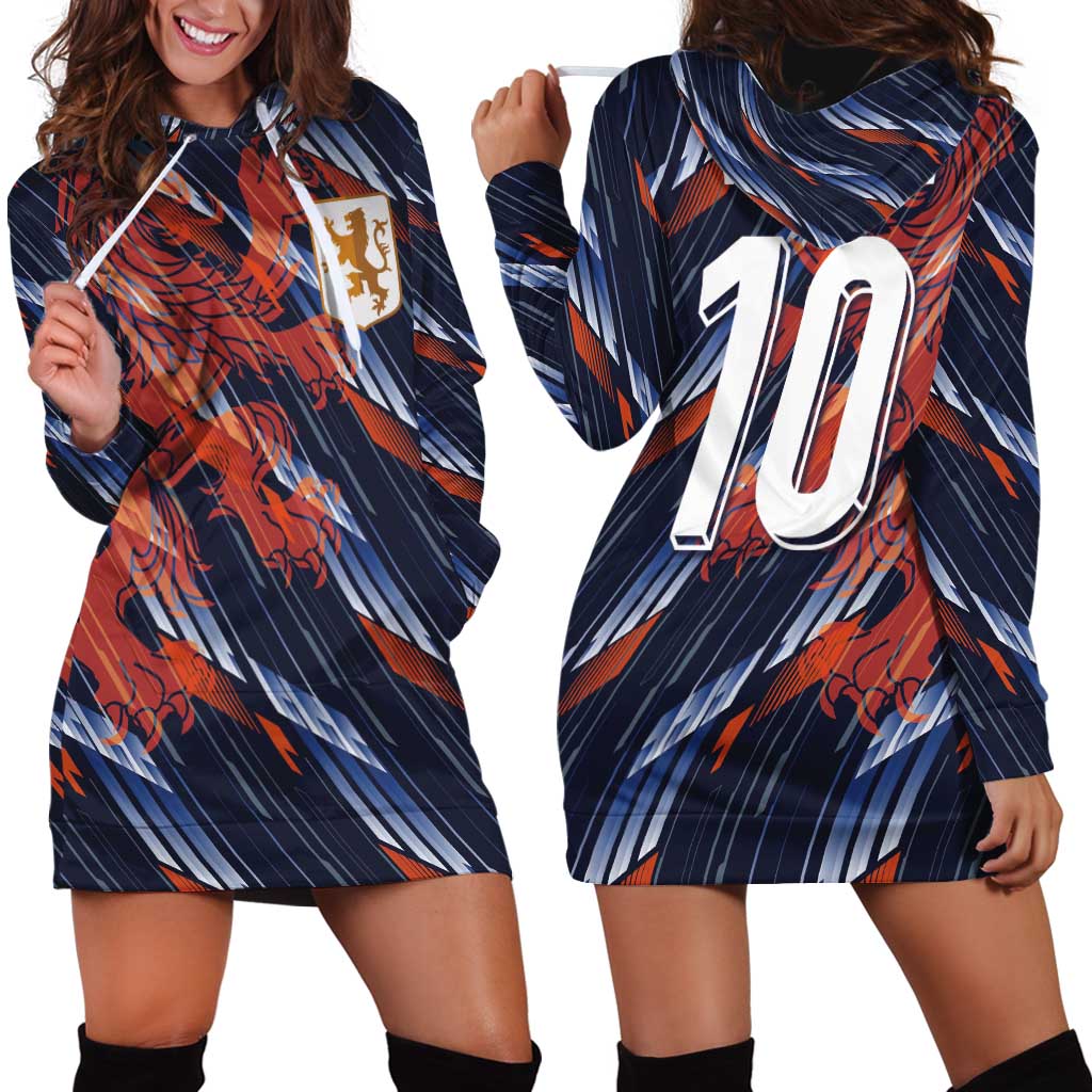 Custom Netherlands Lion Football Hoodie Dress Sporty Style - Wonder Print Shop