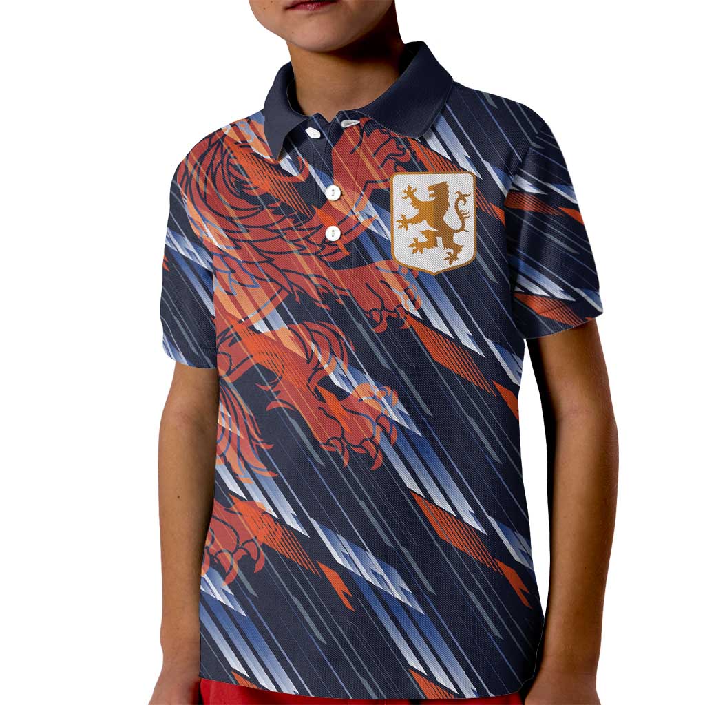 Custom Netherlands Lion Football Kid Polo Shirt Sporty Style - Wonder Print Shop