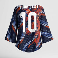 Custom Netherlands Lion Football Kimono Sleeve Blouse Sporty Style - Wonder Print Shop