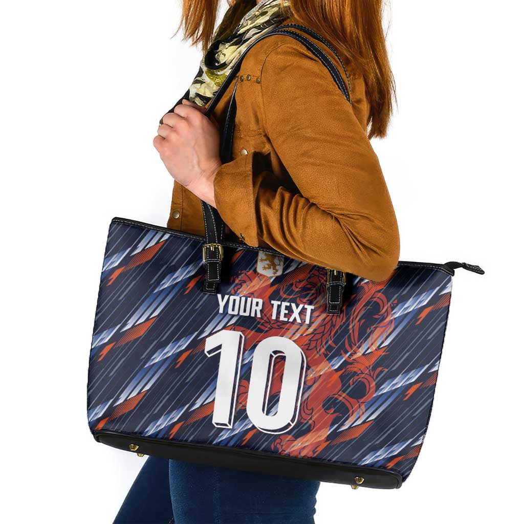Custom Netherlands Lion Football Leather Tote Bag Sporty Style - Wonder Print Shop