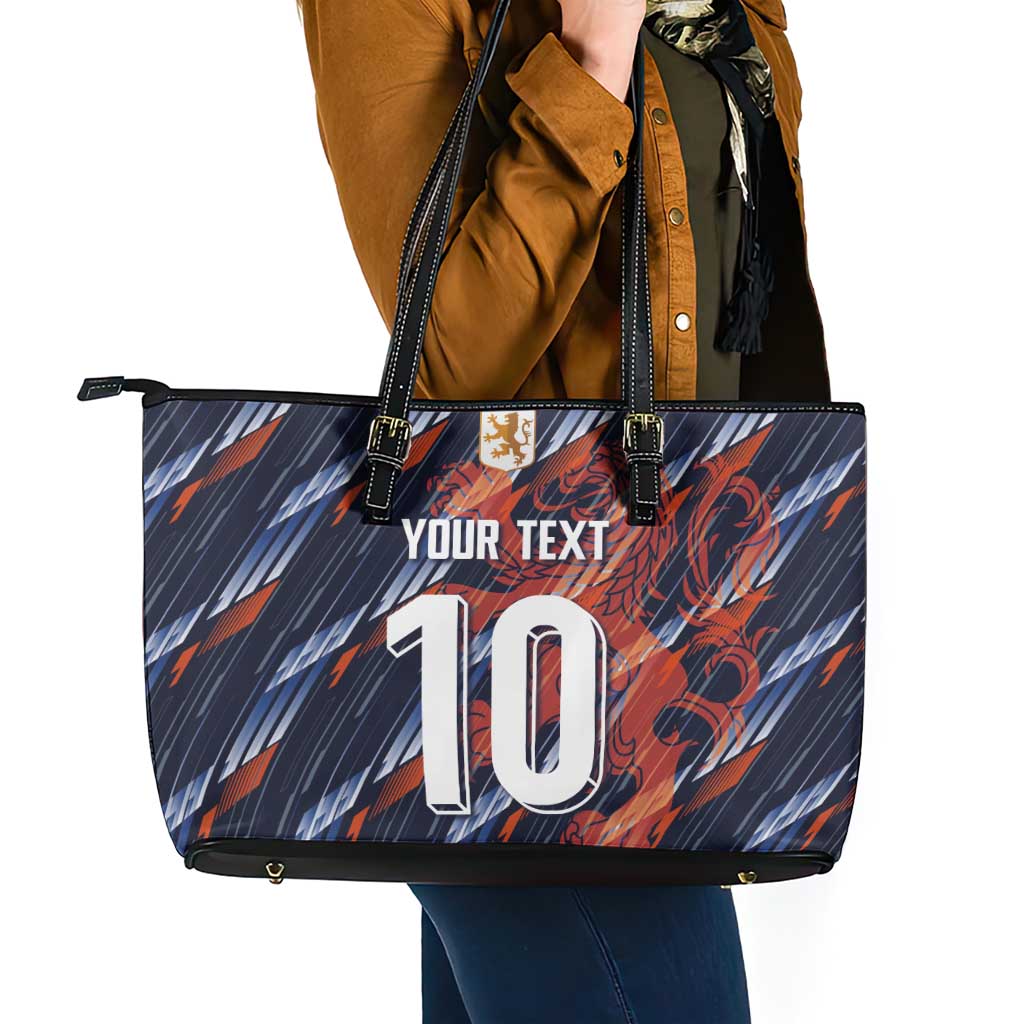 Custom Netherlands Lion Football Leather Tote Bag Sporty Style - Wonder Print Shop