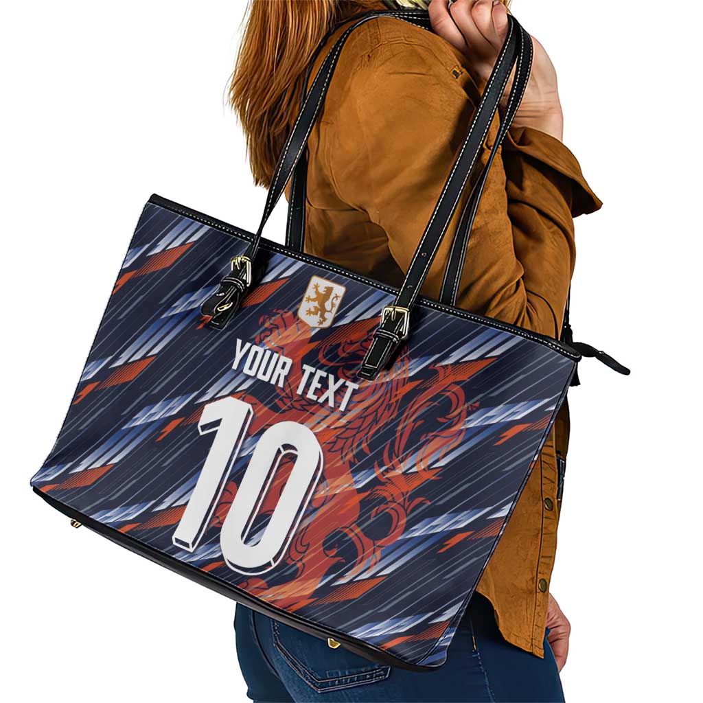 Custom Netherlands Lion Football Leather Tote Bag Sporty Style - Wonder Print Shop