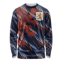 Custom Netherlands Lion Football Long Sleeve Shirt Sporty Style - Wonder Print Shop