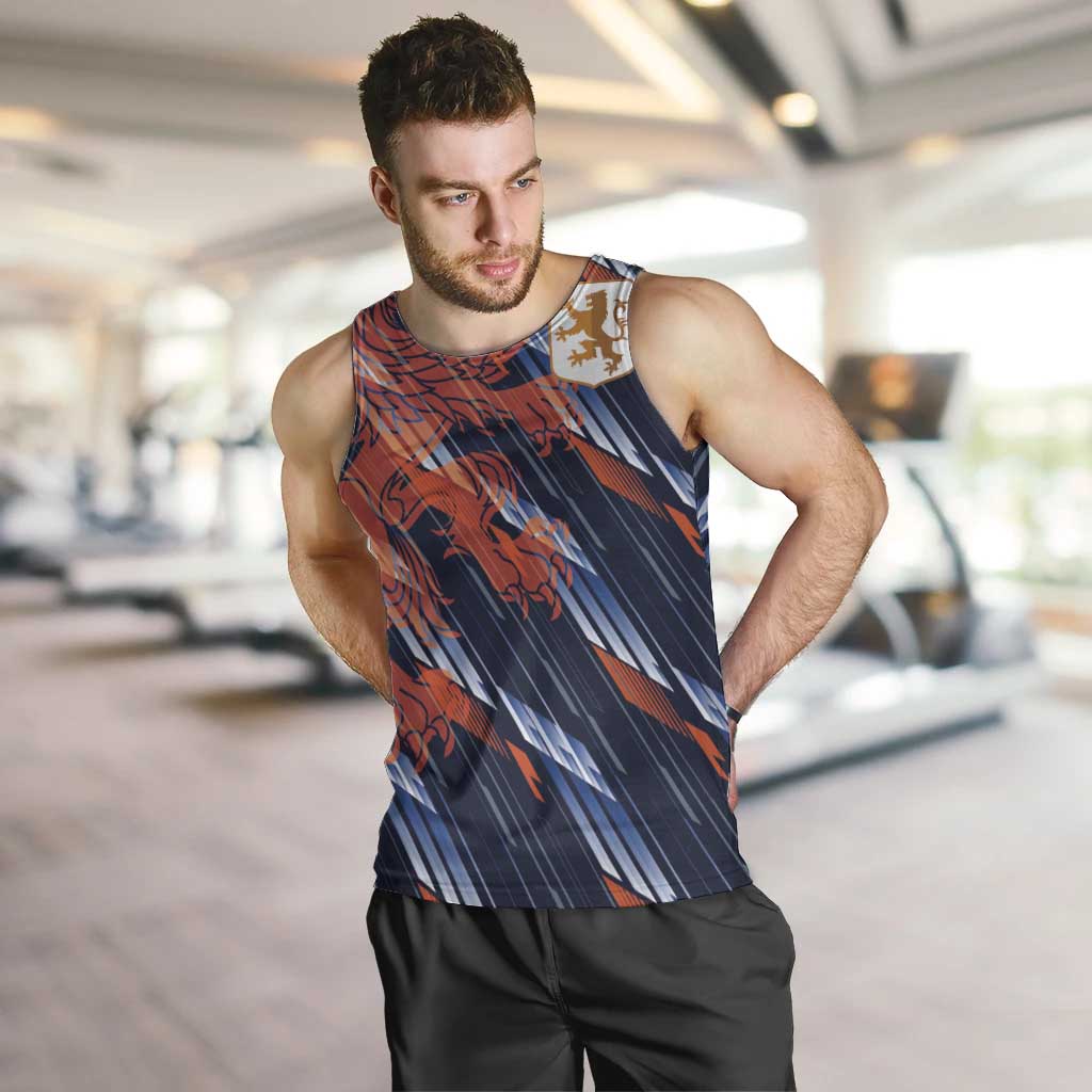 Custom Netherlands Lion Football Men Tank Top Sporty Style - Wonder Print Shop