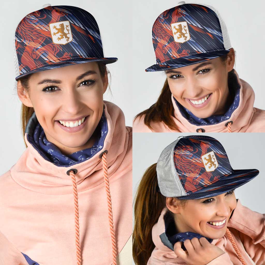 Netherlands Lion Football Mesh Trucker Cap Sporty Style - Wonder Print Shop