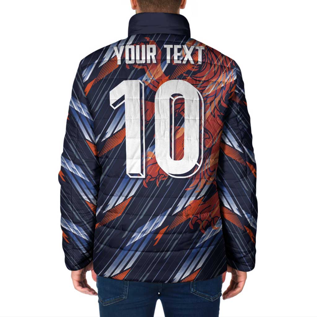 Custom Netherlands Lion Football Padded Jacket Sporty Style - Wonder Print Shop