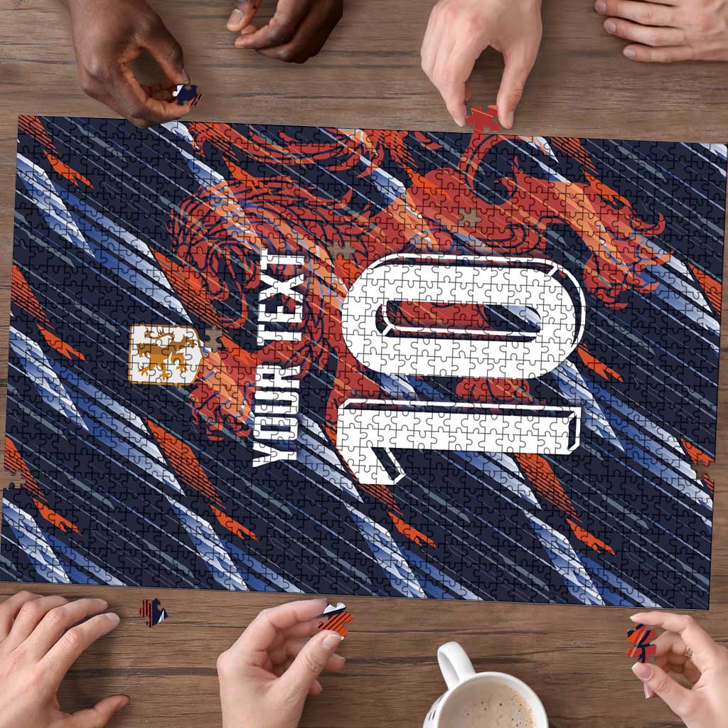 Custom Netherlands Lion Football Puzzle Sporty Style - Wonder Print Shop