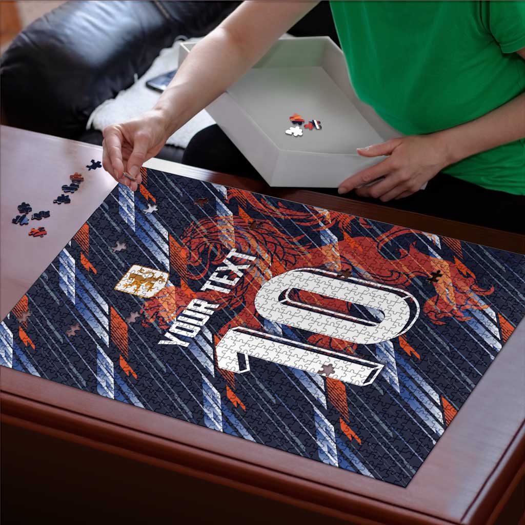 Custom Netherlands Lion Football Puzzle Sporty Style - Wonder Print Shop