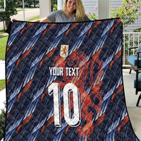 Custom Netherlands Lion Football Quilt Sporty Style - Wonder Print Shop