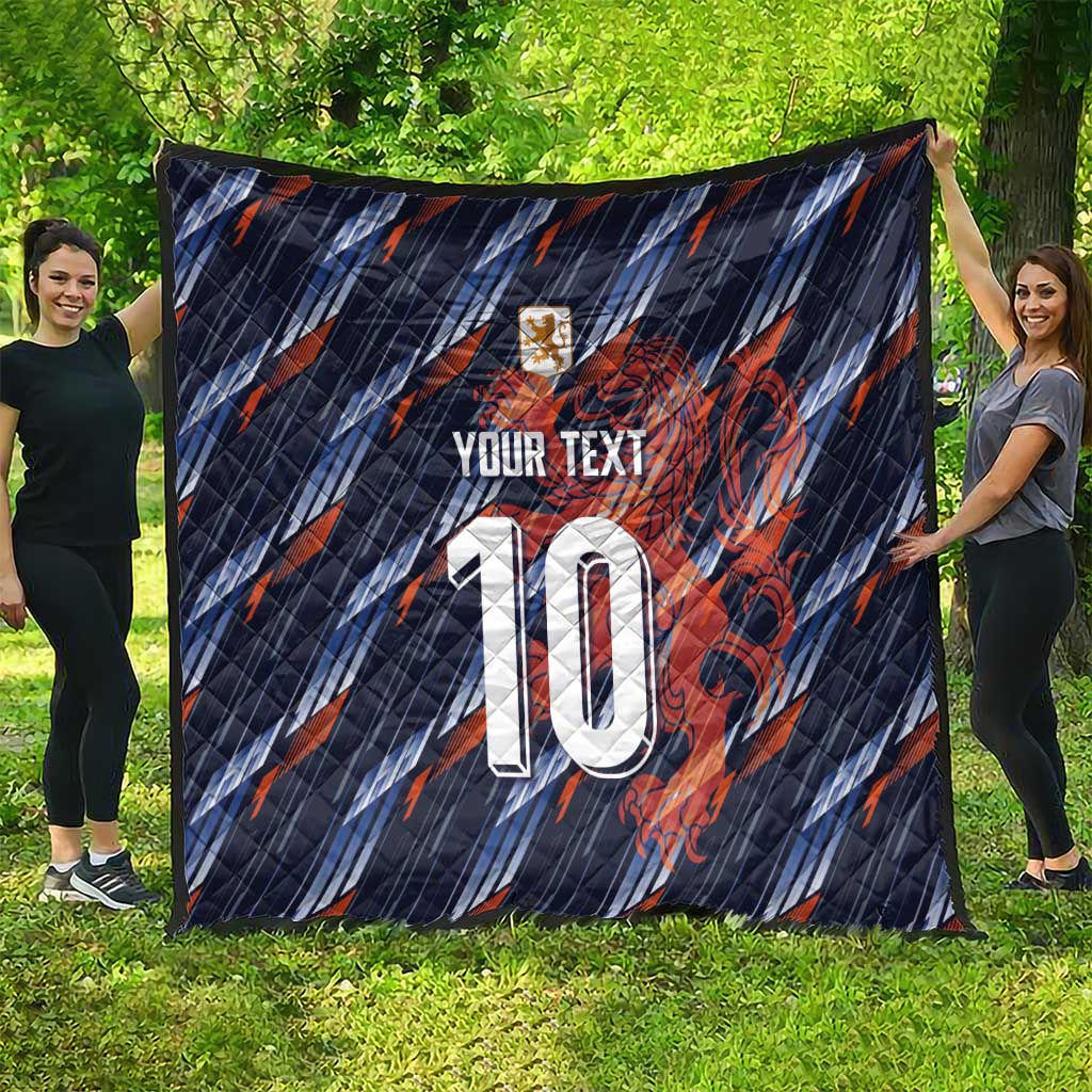 Custom Netherlands Lion Football Quilt Sporty Style - Wonder Print Shop