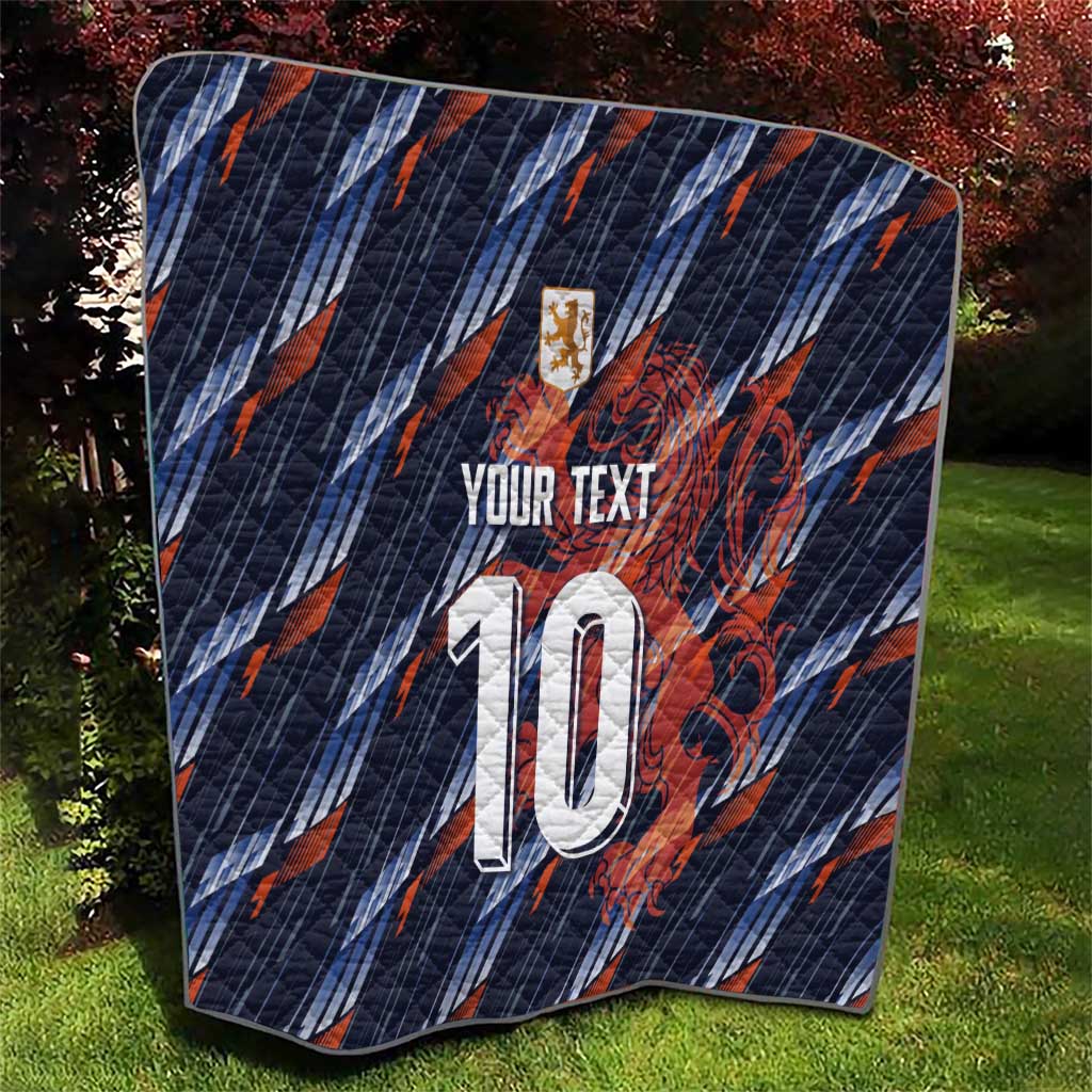 Custom Netherlands Lion Football Quilt Sporty Style - Wonder Print Shop