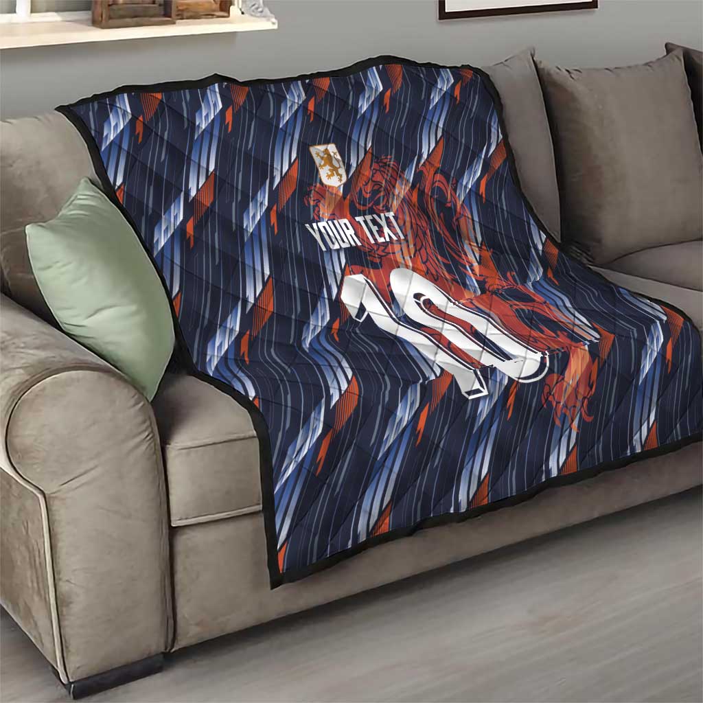 Custom Netherlands Lion Football Quilt Sporty Style - Wonder Print Shop