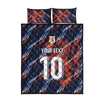 Custom Netherlands Lion Football Quilt Bed Set Sporty Style - Wonder Print Shop