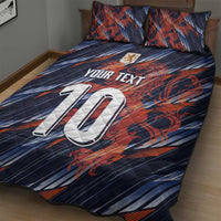 Custom Netherlands Lion Football Quilt Bed Set Sporty Style - Wonder Print Shop