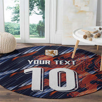 Custom Netherlands Lion Football Round Carpet Sporty Style - Wonder Print Shop