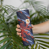 Custom Netherlands Lion Football Skinny Tumbler Sporty Style - Wonder Print Shop
