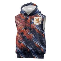 Custom Netherlands Lion Football Sleeveless Hoodie Sporty Style - Wonder Print Shop