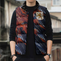 Custom Netherlands Lion Football Sleeveless Puffer Jacket Sporty Style - Wonder Print Shop