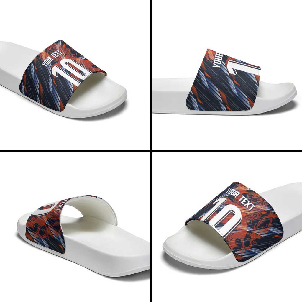 Custom Netherlands Lion Football Slide Sandals Sporty Style - Wonder Print Shop