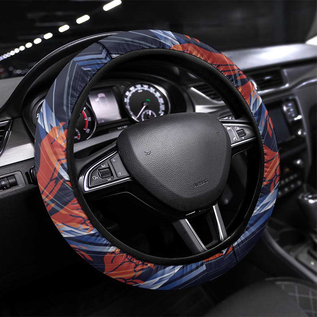 Netherlands Lion Football Steering Wheel Cover Sporty Style - Wonder Print Shop