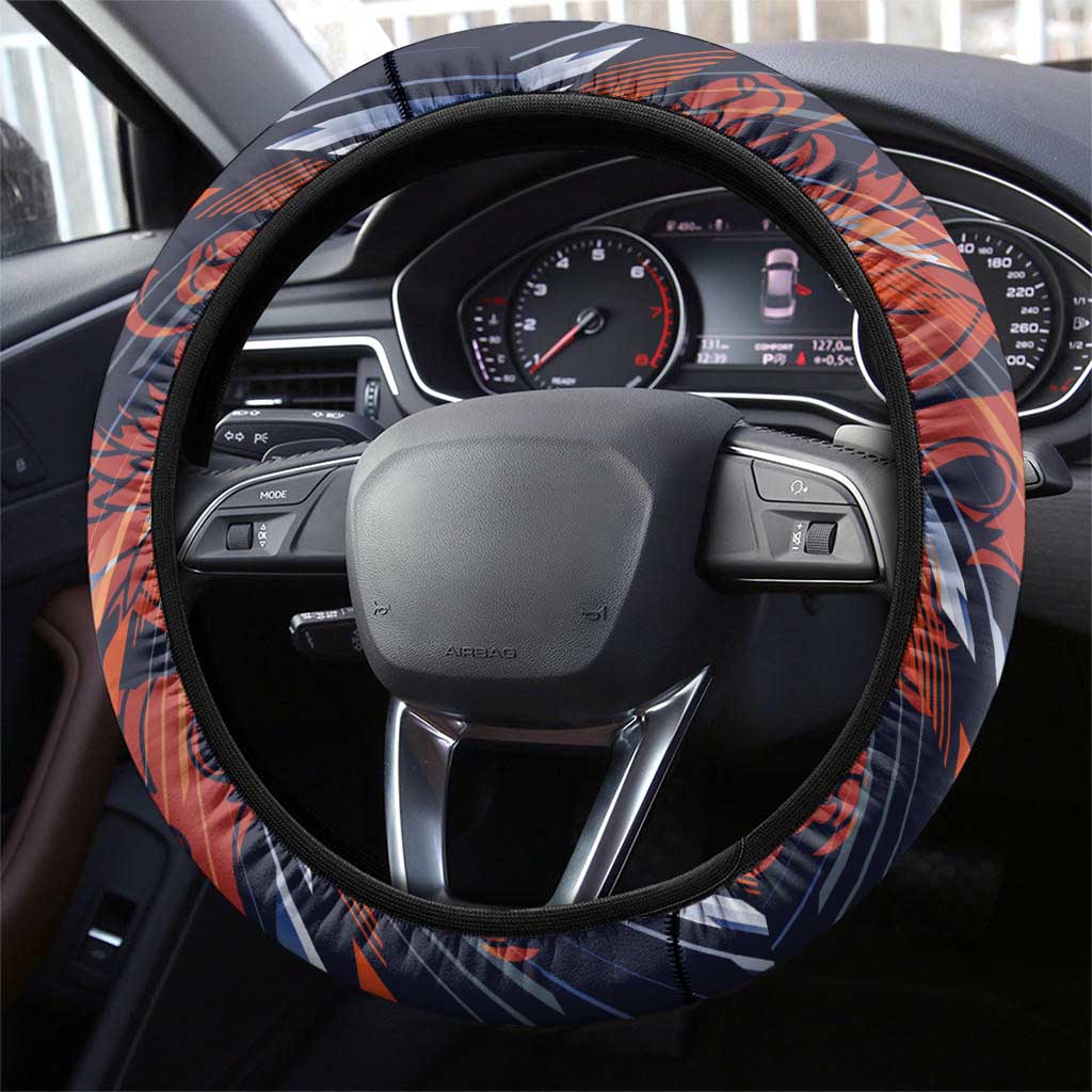 Netherlands Lion Football Steering Wheel Cover Sporty Style - Wonder Print Shop