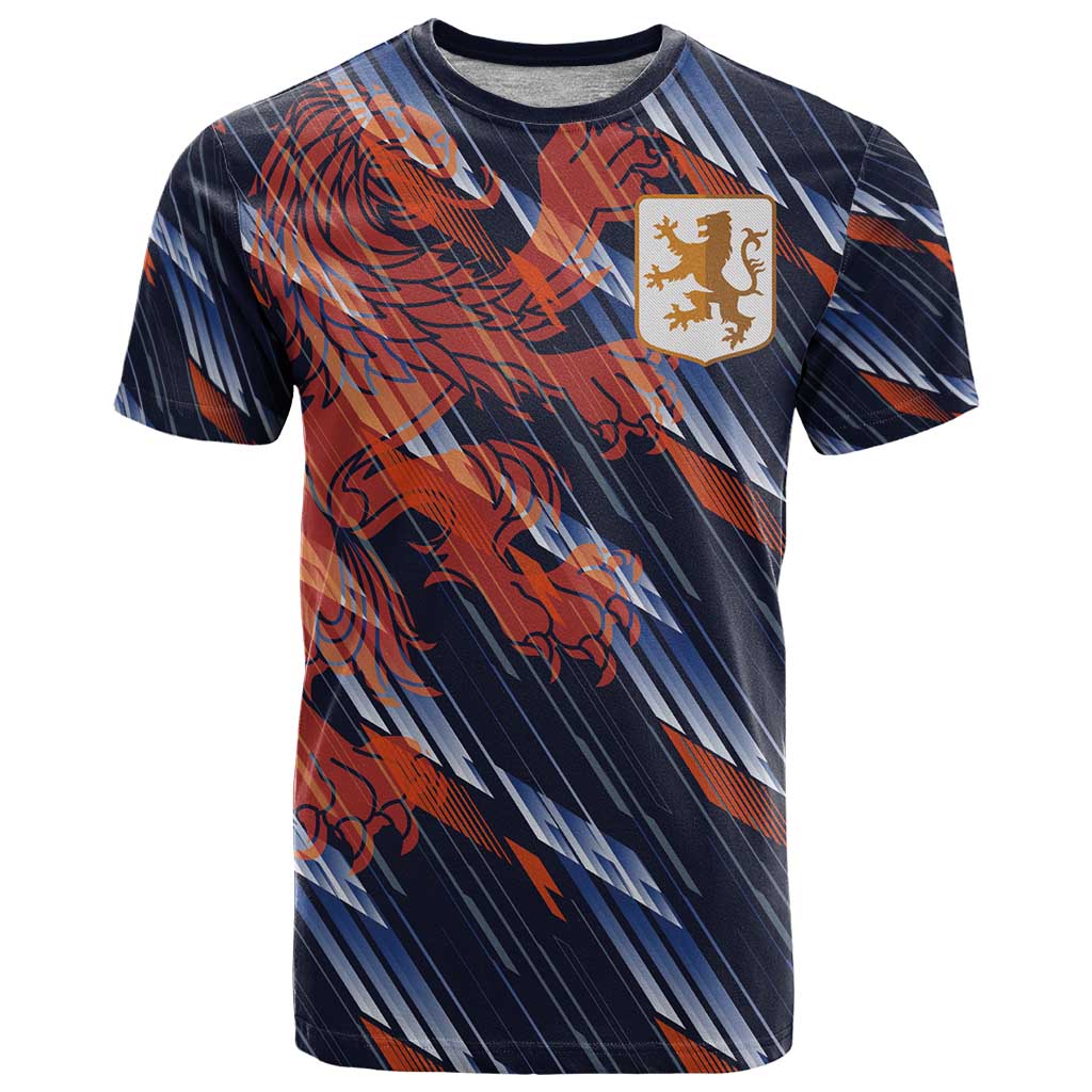 Custom Netherlands Lion Football T Shirt Sporty Style - Wonder Print Shop