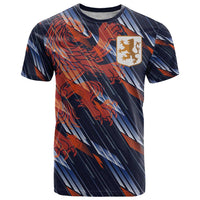 Custom Netherlands Lion Football T Shirt Sporty Style - Wonder Print Shop
