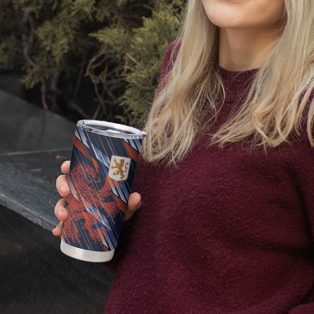 Custom Netherlands Lion Football Tumbler Cup Sporty Style - Wonder Print Shop