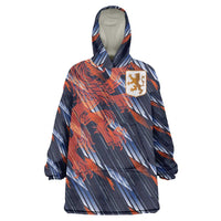 Custom Netherlands Lion Football Wearable Blanket Hoodie Sporty Style - Wonder Print Shop