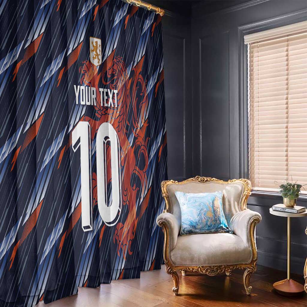 Custom Netherlands Lion Football Window Curtain Sporty Style - Wonder Print Shop