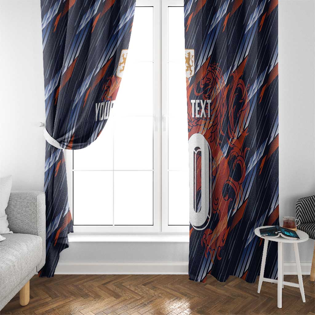 Custom Netherlands Lion Football Window Curtain Sporty Style - Wonder Print Shop