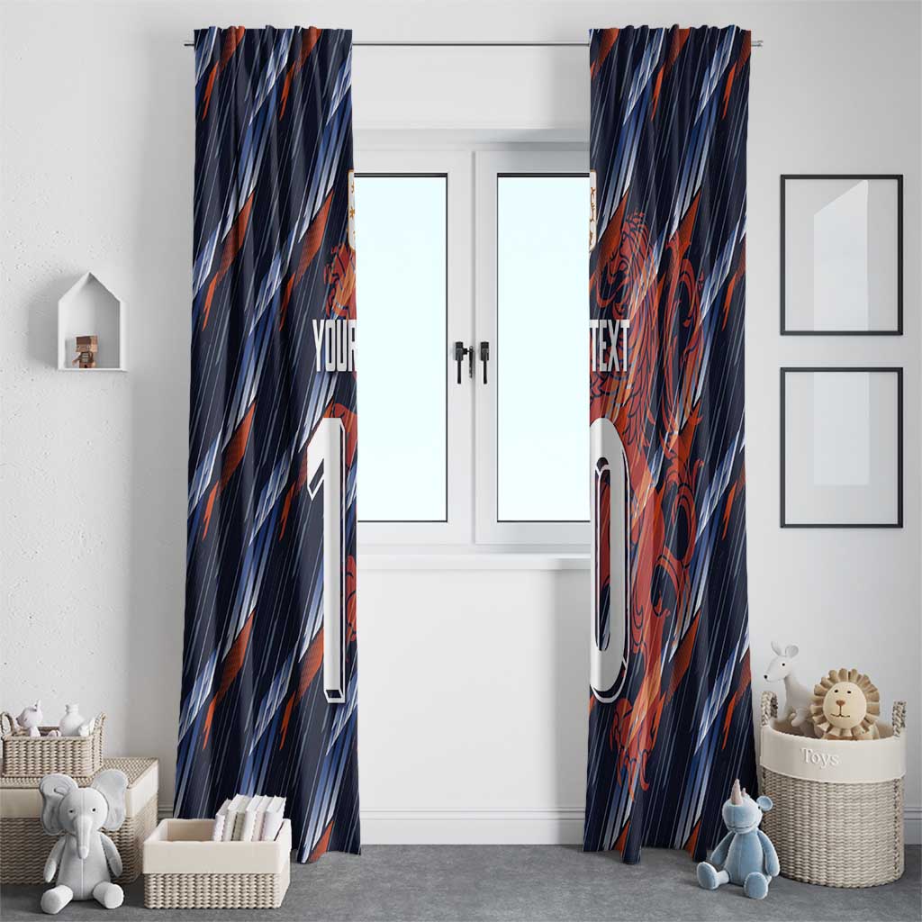 Custom Netherlands Lion Football Window Curtain Sporty Style - Wonder Print Shop