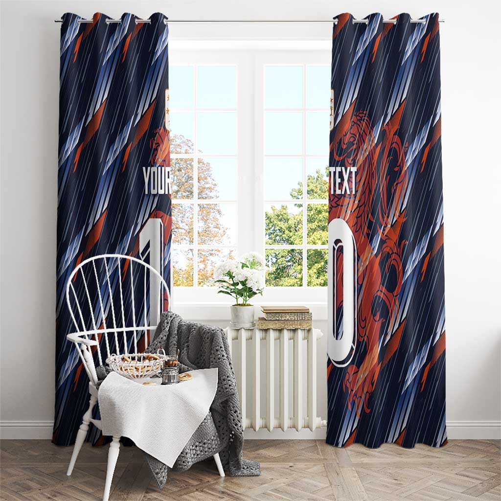 Custom Netherlands Lion Football Window Curtain Sporty Style - Wonder Print Shop