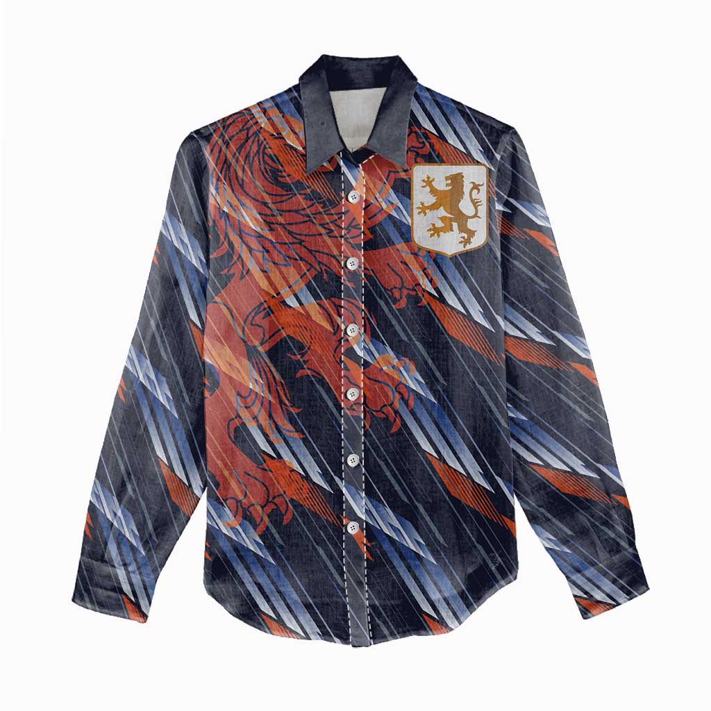 Custom Netherlands Lion Football Women Casual Shirt Sporty Style - Wonder Print Shop