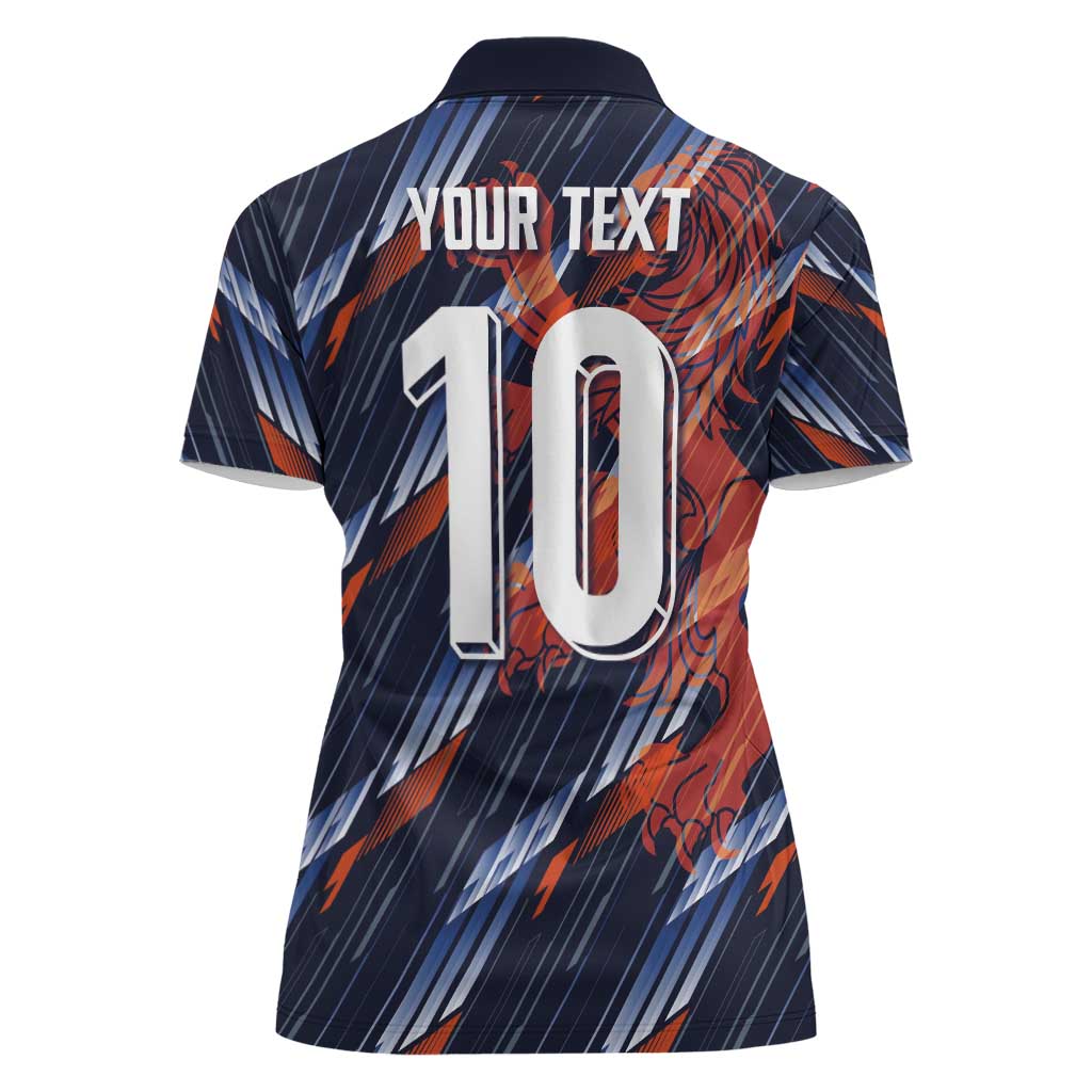 Custom Netherlands Lion Football Women Polo Shirt Sporty Style - Wonder Print Shop