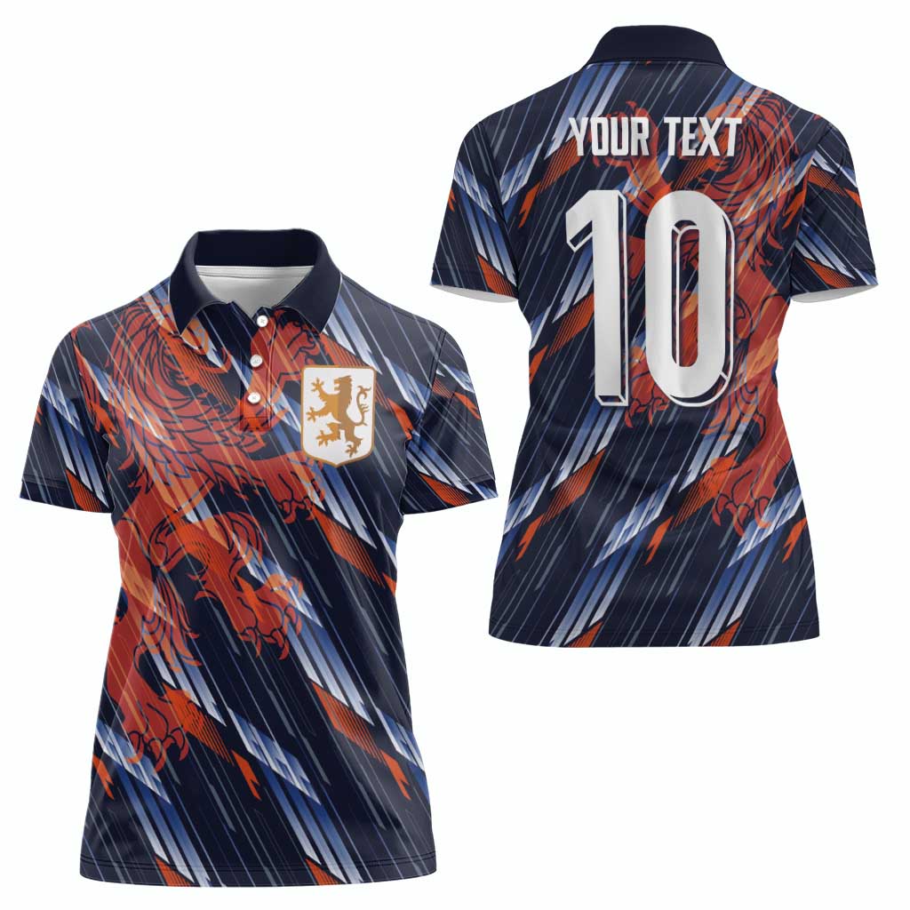 Custom Netherlands Lion Football Women Polo Shirt Sporty Style - Wonder Print Shop