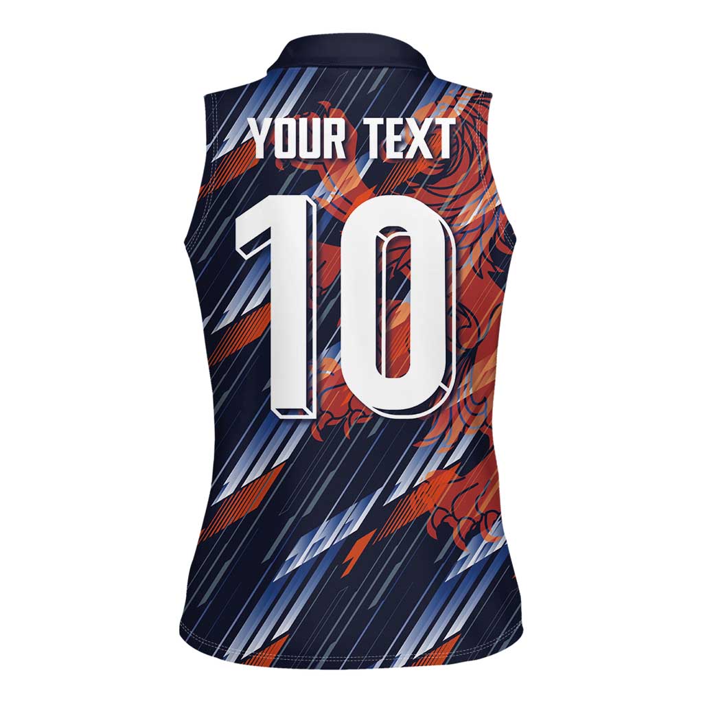 Custom Netherlands Lion Football Women Sleeveless Polo Shirt Sporty Style - Wonder Print Shop