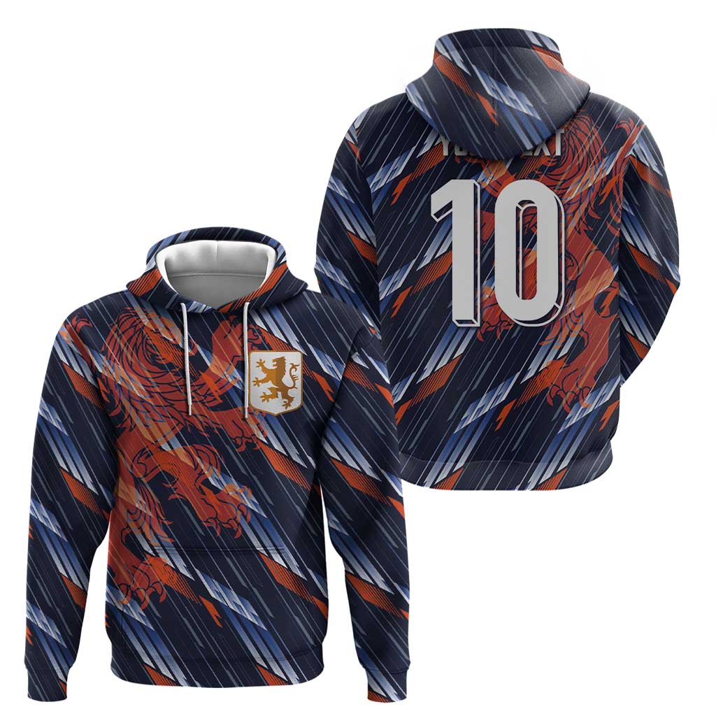 Custom Netherlands Lion Football Zip Hoodie Sporty Style - Wonder Print Shop