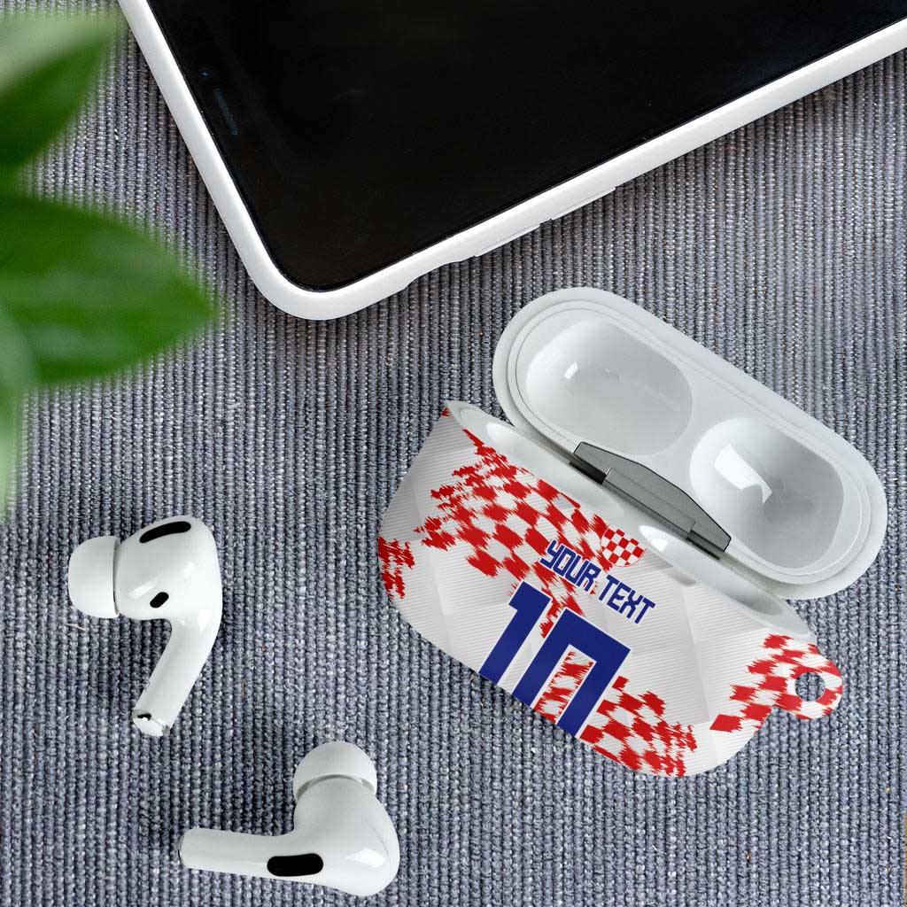 Custom Croatia Football AirPods Case Kockasti-Grunge Checkers - Wonder Print Shop