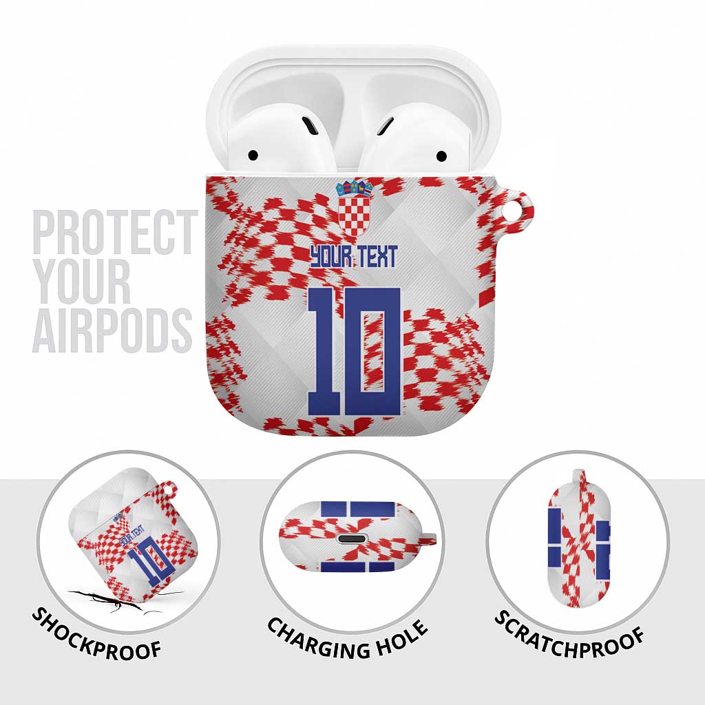 Custom Croatia Football AirPods Case Kockasti-Grunge Checkers - Wonder Print Shop