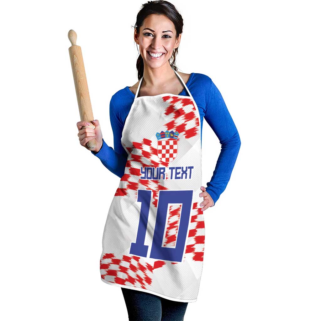 Custom Croatia Football Apron Kockasti-Grunge Checkers - Wonder Print Shop