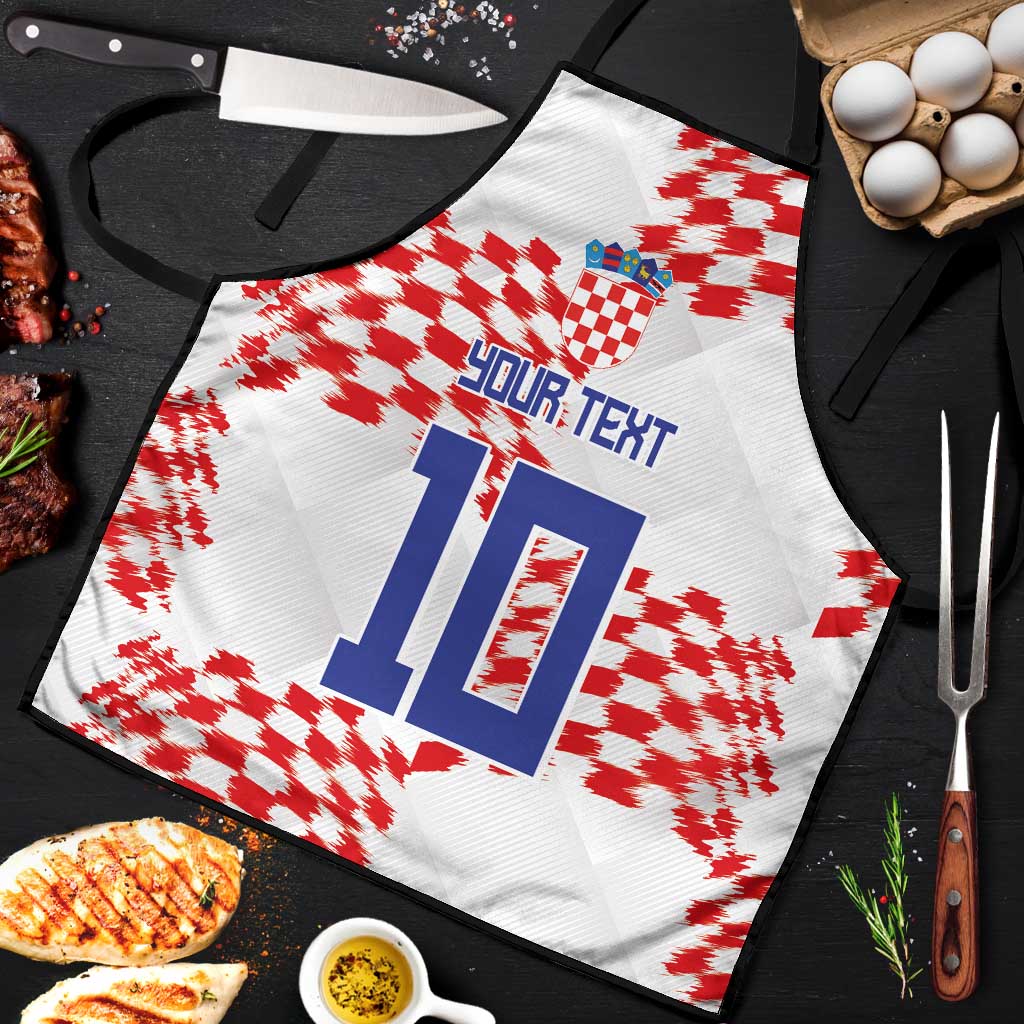 Custom Croatia Football Apron Kockasti-Grunge Checkers - Wonder Print Shop