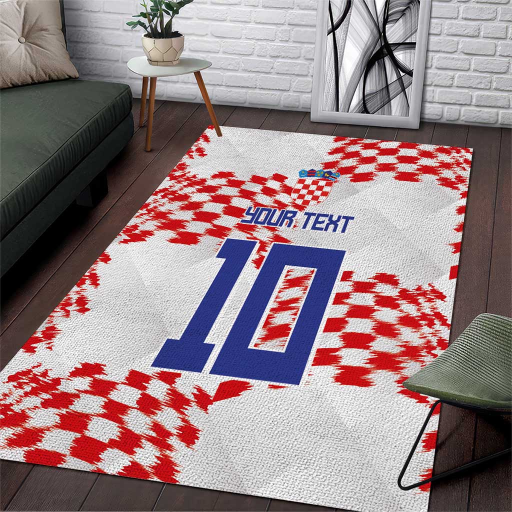 Custom Croatia Football Area Rug Kockasti-Grunge Checkers - Wonder Print Shop