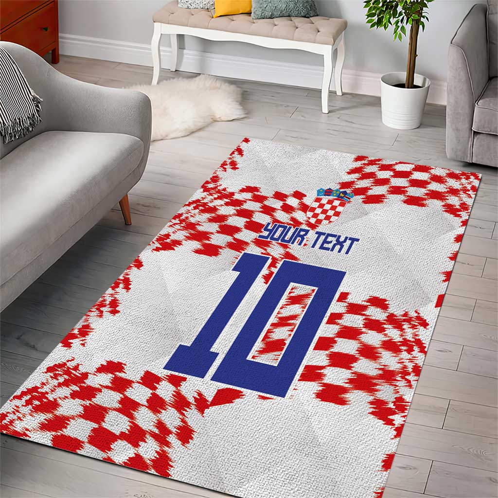Custom Croatia Football Area Rug Kockasti-Grunge Checkers - Wonder Print Shop