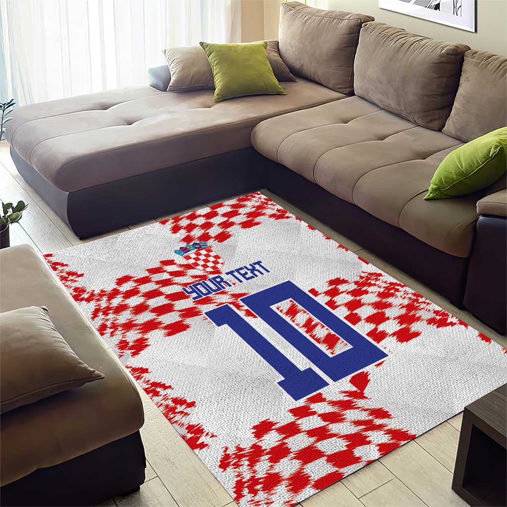 Custom Croatia Football Area Rug Kockasti-Grunge Checkers - Wonder Print Shop