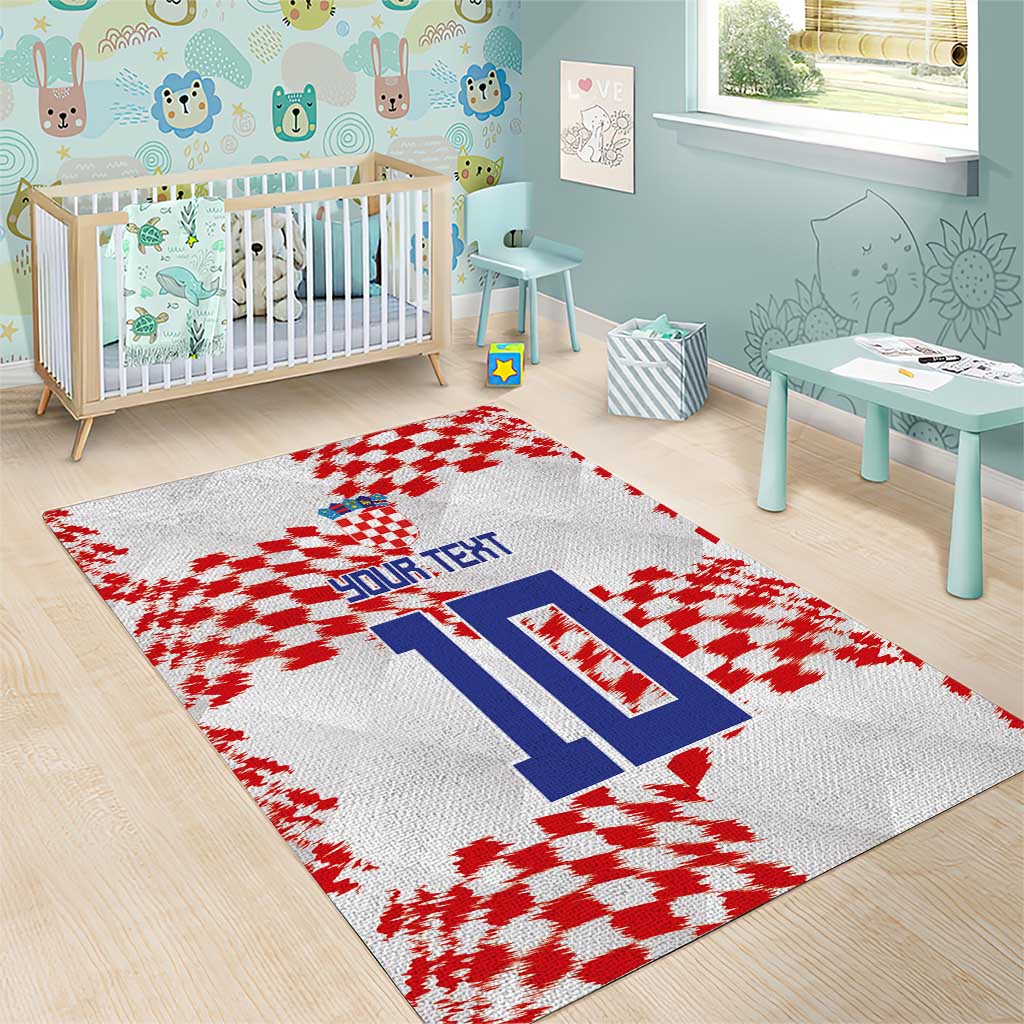 Custom Croatia Football Area Rug Kockasti-Grunge Checkers - Wonder Print Shop